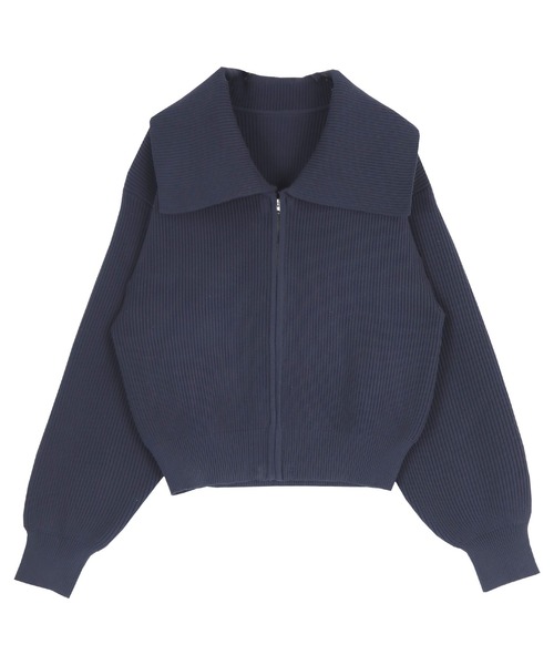 「titivate」 ジップアップブルゾン FREE ネイビー レディース_画像4