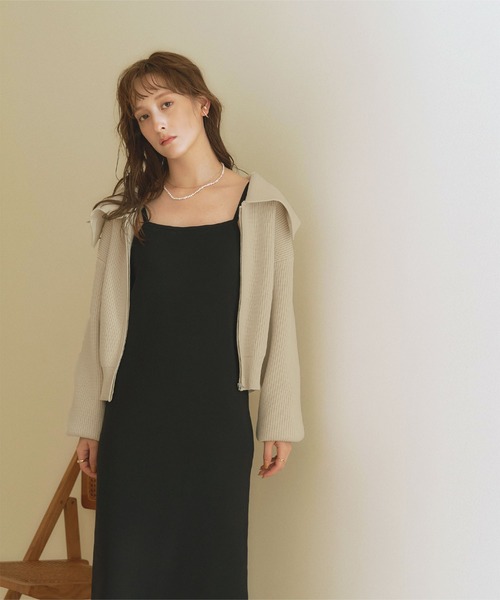 「titivate」 ジップアップブルゾン FREE ネイビー レディース_画像5