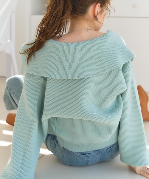 「titivate」 ジップアップブルゾン FREE ネイビー レディース_画像9