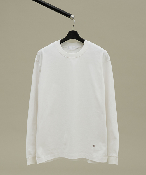 ABAHOUSE（アバハウス） tシャツ ワンポイント刺繍 クルーネック長袖T