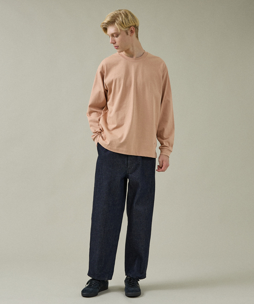 ABAHOUSE（アバハウス） tシャツ ワンポイント刺繍 クルーネック長袖T