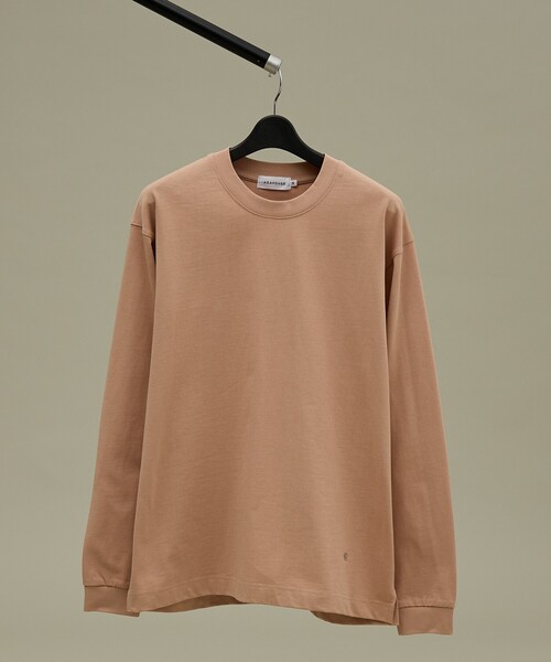 アバハウス（ABAHOUSE）/ワンポイント刺繍　クルーネック長袖Tシャツ ABAHOUSE（アバハウス） tシャツ ワンポイント刺繍 クルーネック長袖T