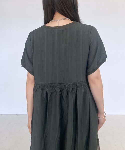 「AS KNOW AS plus」 半袖ワンピース FREE チャコールグレー レディース_画像8