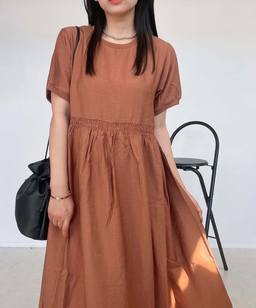 「AS KNOW AS plus」 半袖ワンピース FREE チャコールグレー レディース_画像9