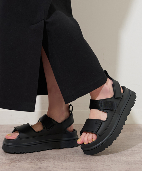 「UGG」 フラットサンダル 25cm ブラック レディースの画像