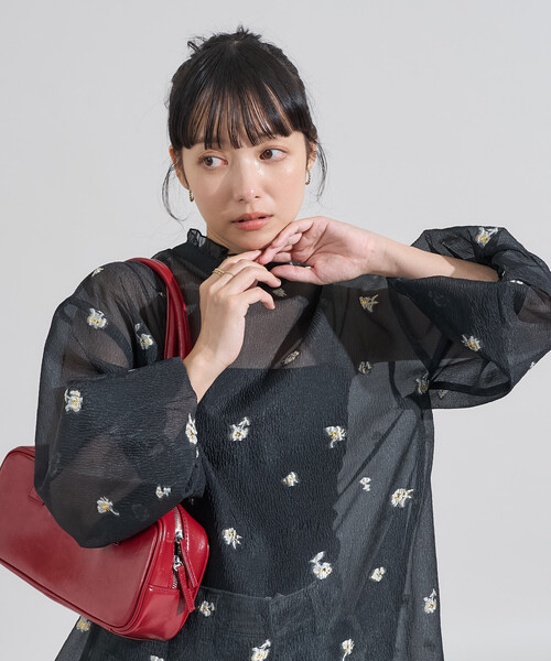 ブラウス シャツ 2WAY シアージャガードチュニックブラウス レディース | FREAK'S STORE