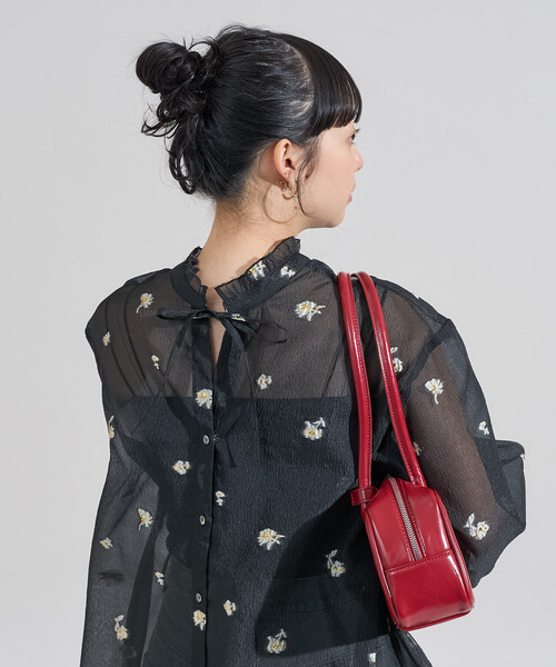 ブラウス シャツ 2WAY シアージャガードチュニックブラウス レディース | FREAK'S STORE | 03