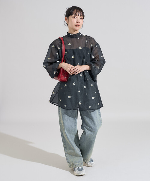 ブラウス シャツ 2WAY シアージャガードチュニックブラウス レディース | FREAK'S STORE | 05
