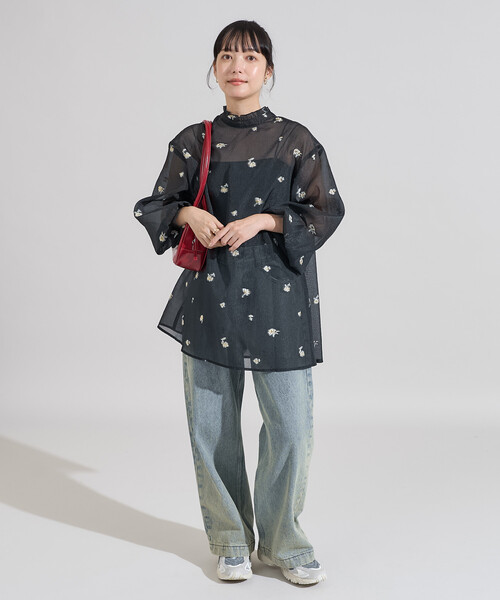 ブラウス シャツ 2WAY シアージャガードチュニックブラウス レディース | FREAK'S STORE | 08
