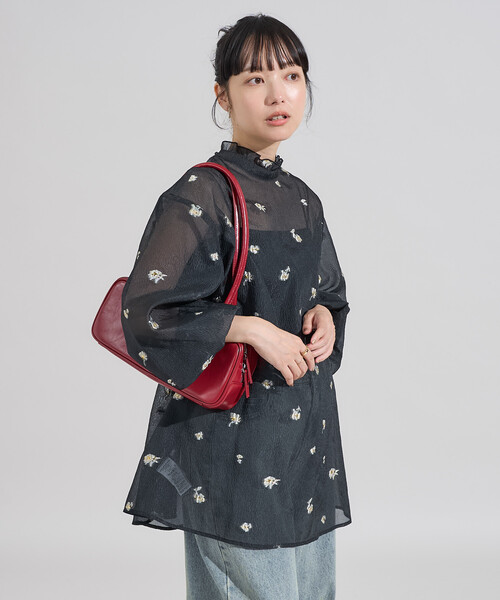 ブラウス シャツ 2WAY シアージャガードチュニックブラウス レディース | FREAK'S STORE | 10