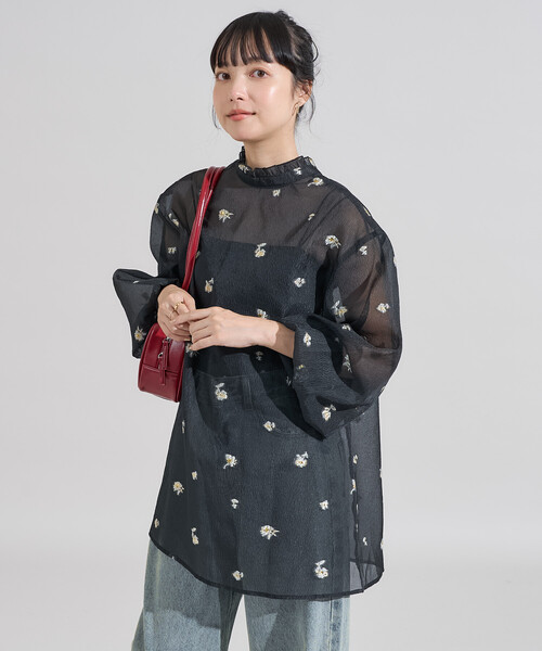 ブラウス シャツ 2WAY シアージャガードチュニックブラウス レディース | FREAK'S STORE | 12