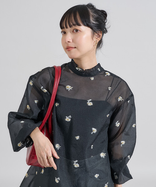 ブラウス シャツ 2WAY シアージャガードチュニックブラウス レディース | FREAK'S STORE | 13