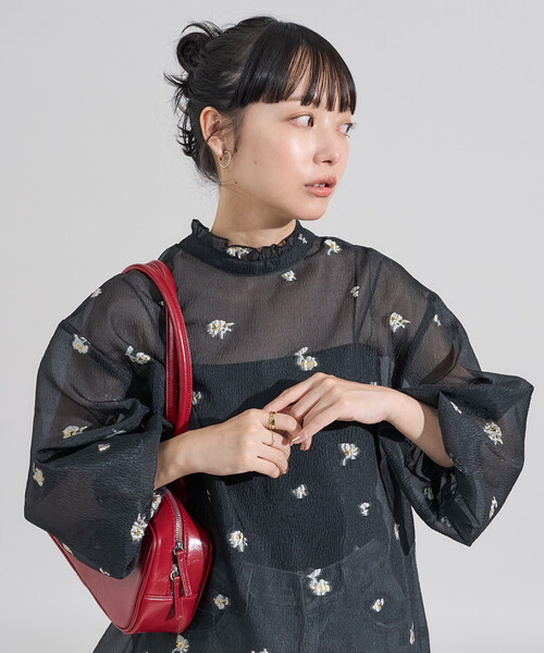 ブラウス シャツ 2WAY シアージャガードチュニックブラウス レディース | FREAK'S STORE | 15