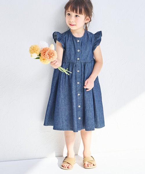 「pairmanon」 「KIDS」ノースリーブワンピース 110 ブルー キッズ_画像7