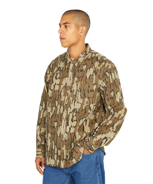 HUF（ハフ） シャツ WARPED CAMO CORDUROY SHIRT メンズ レディース