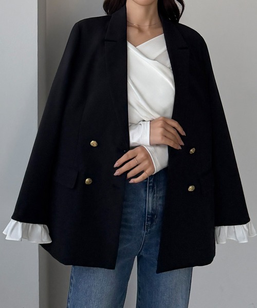 フリルレイヤードデザインジャケット frill layered design jacket / フリルレイヤードデザインジャケット