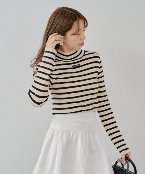 「Chico」 長袖ニット FREE レッド レディース_画像3