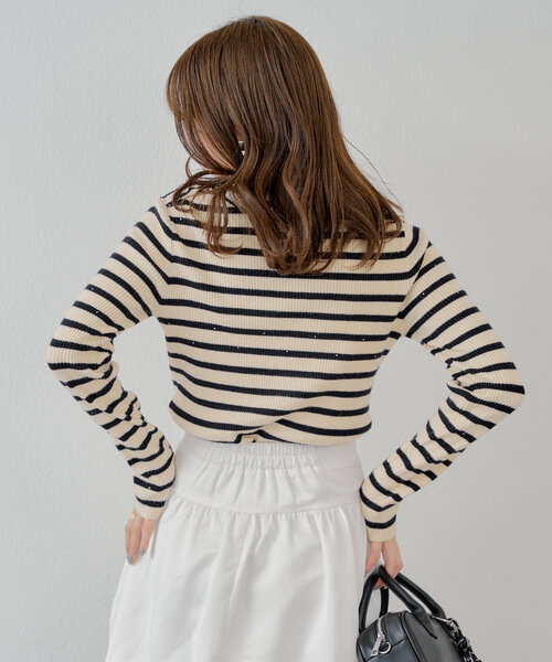 「Chico」 長袖ニット FREE レッド レディース_画像4