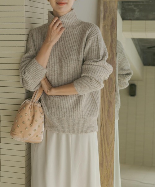 「URBAN RESEARCH DOORS」 長袖ニット MEDIUM ライトベージュ レディース_画像3