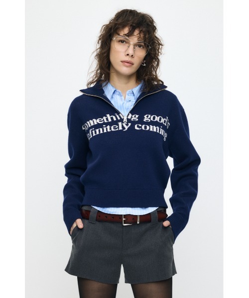 MOUSSY（マウジー） ニット セーター LETTERED HALF ZIP セーター