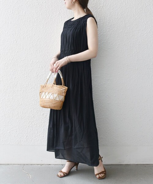 「SHIPS any」 ノースリーブワンピース ONE SIZE ネイビー レディース_画像5