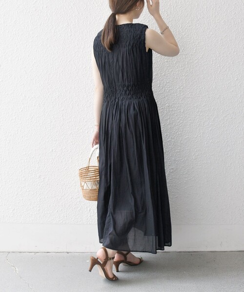 「SHIPS any」 ノースリーブワンピース ONE SIZE ネイビー レディース_画像6