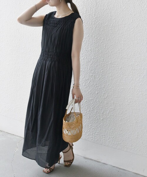 「SHIPS any」 ノースリーブワンピース ONE SIZE ネイビー レディース_画像9