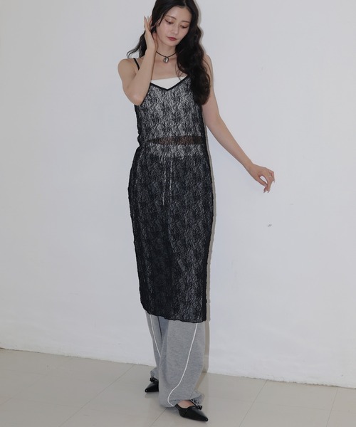 「Mili affinity」 キャミソールワンピース FREE ブラック レディース_画像7