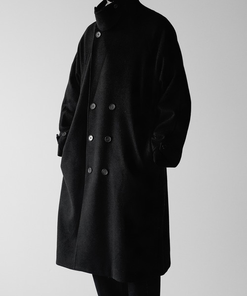 「RUUBON」 チェスターコート M ブラック メンズ_画像5