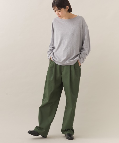 OMNES（オムネス） チノパン ハイウエストツータックチノパンツ