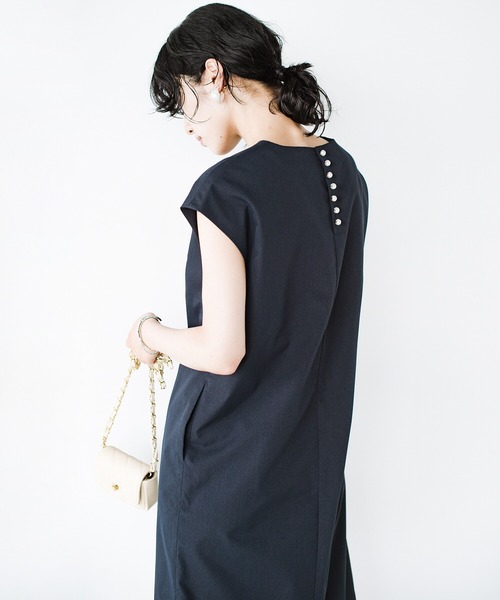 「haco!」 ノースリーブワンピース MEDIUM ネイビー レディース_画像6