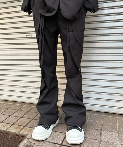 lilful スラックス 「26年春夏新作」ギミックデザインフレアスラックス