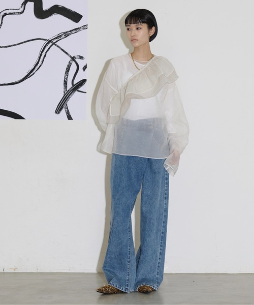 「THE YOn」 長袖ブラウス FREE アイボリー レディース_画像4