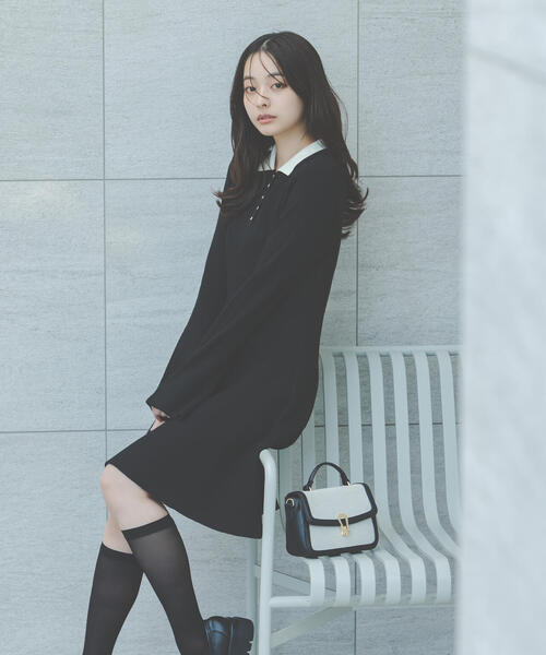 EDIT COLOGNE（エディットコロン） ワンピース 「E」ポロミニニット 