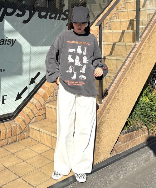 「SOUNDSGOOOOD」 スウェットカットソー ONE SIZE ベージュ レディース_画像2