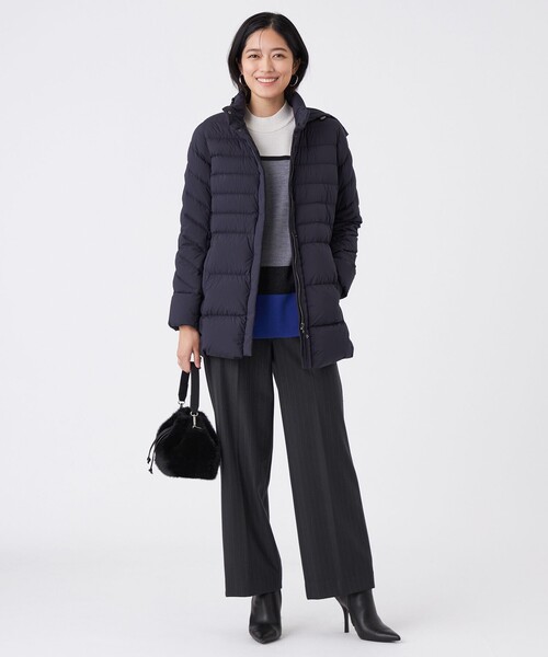 新品　TRANS WORK ダウンコート　ネイビー　定価43000 40 高級 京鴨ダウン】ロイカストレッチダウンコート(コート)｜TRANS WORK