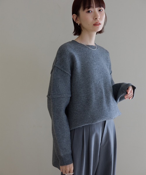 「meilmada」 長袖ニット FREE グレー レディース_画像3