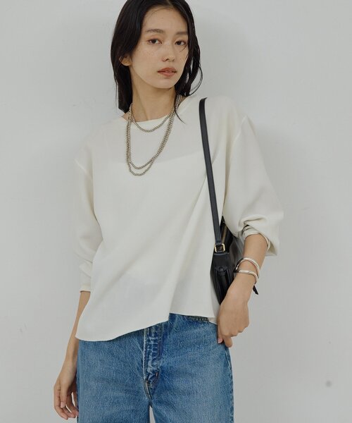 指輪 リング レイヤードボールロングネックレス レディースの画像
