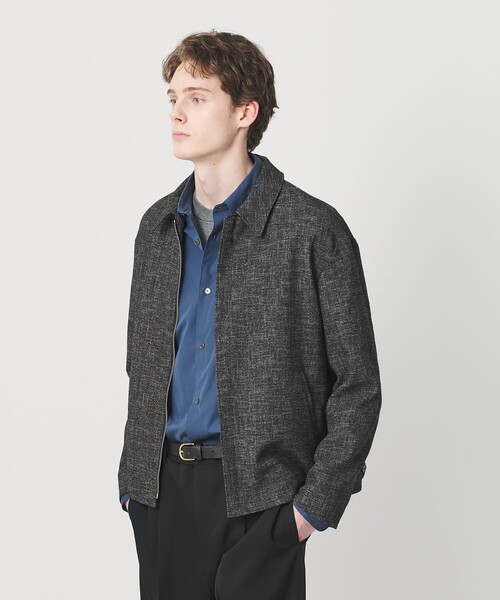 お値下げ【新品未使用】ユナイテッドアローズ ヘリンボーンツイードブルゾン BEAUTY＆YOUTH UNITED ARROWS ブルゾン アウター モノトーン ツイード