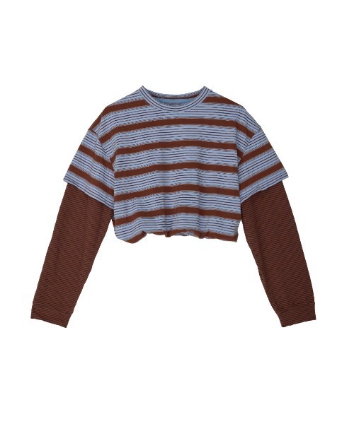 ELCHELE（エルチェレ） tシャツ LAYERED BORDER LS TEE レディース