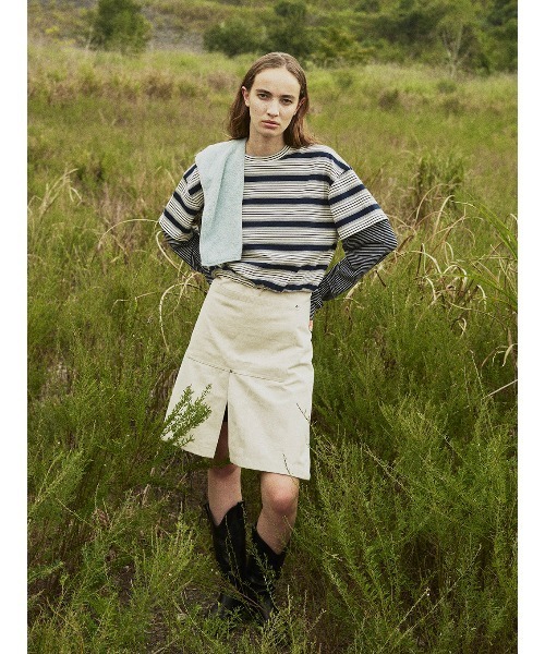 ELCHELE（エルチェレ） tシャツ LAYERED BORDER LS TEE レディース