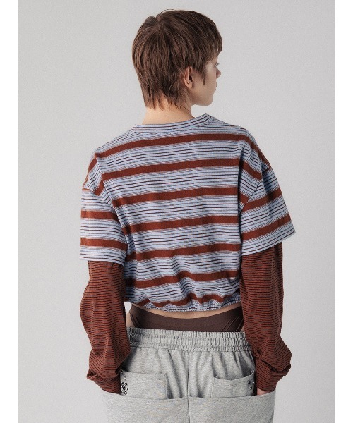 ELCHELE（エルチェレ） tシャツ LAYERED BORDER LS TEE レディース