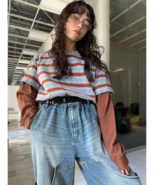 y*y様 plllllleeeasse BORDER L/S TEE Mサイズ ELCHELE（エルチェレ） tシャツ LAYERED BORDER LS TEE レディース