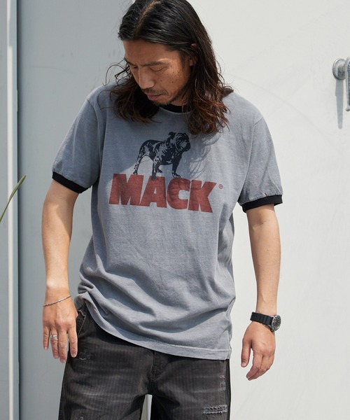 70's ヴィンテージ Mack Trucks 染み込み　リンガーtシャツ ROOP TOKYO tシャツ MACK TRUCKS / マック・トラックス 70s ringer tee