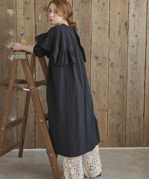 「Crisp」 7分袖ワンピース FREE カーキ レディース_画像4