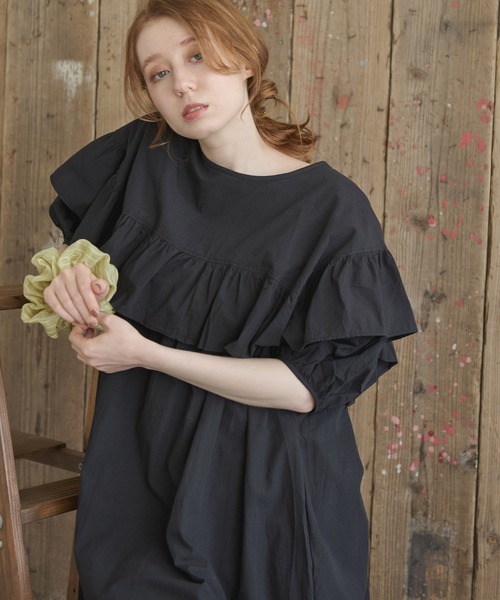 「Crisp」 7分袖ワンピース FREE カーキ レディース_画像5