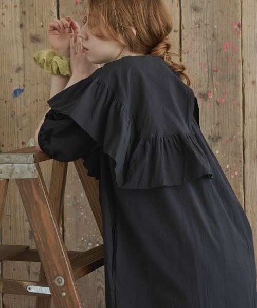 「Crisp」 7分袖ワンピース FREE カーキ レディース_画像6