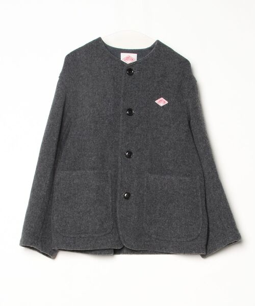 ダントン　ノーカラー　サイズ40 Danton（ダントン） ノーカラージャケット 40 グレー レディース