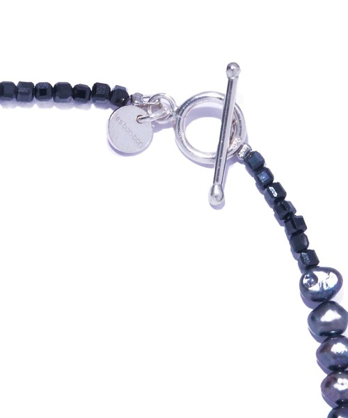 ネックレス 「les bon bon」ombre gris pearl necklace/オンブレ グリーズパール ネックレス BOB927の画像