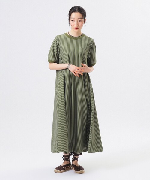 BEAMS BOY（ビームス ボーイ） ワンピース 半袖 カット ツイル マキシ